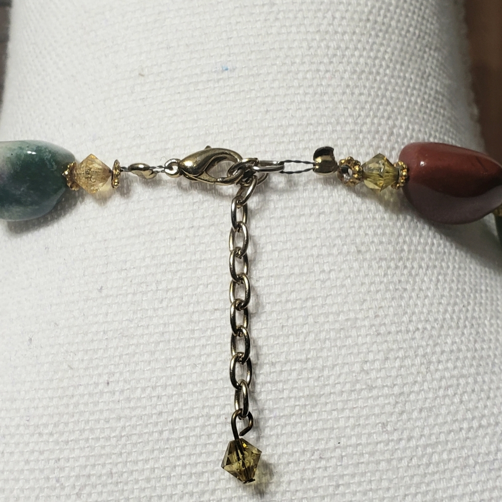 Natural Multi-Colored Stone Beaded Necklace - Picture 12 of 13